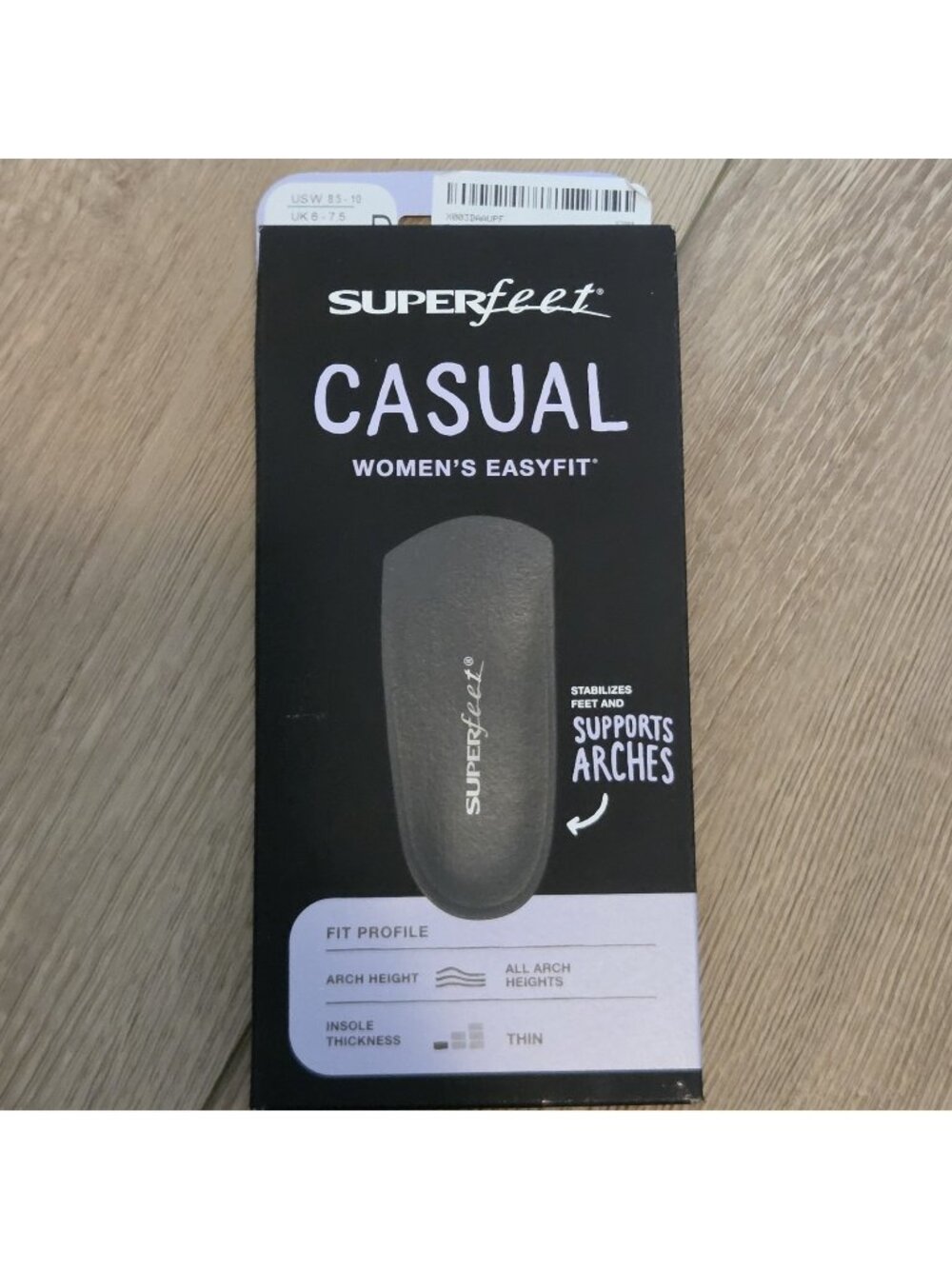 Superfeet Casual Easy Supportive Thin Arch Shoe Insoles Womens Size 8.5-10 New